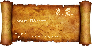 Mónus Róbert névjegykártya