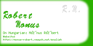 robert monus business card