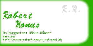 robert monus business card